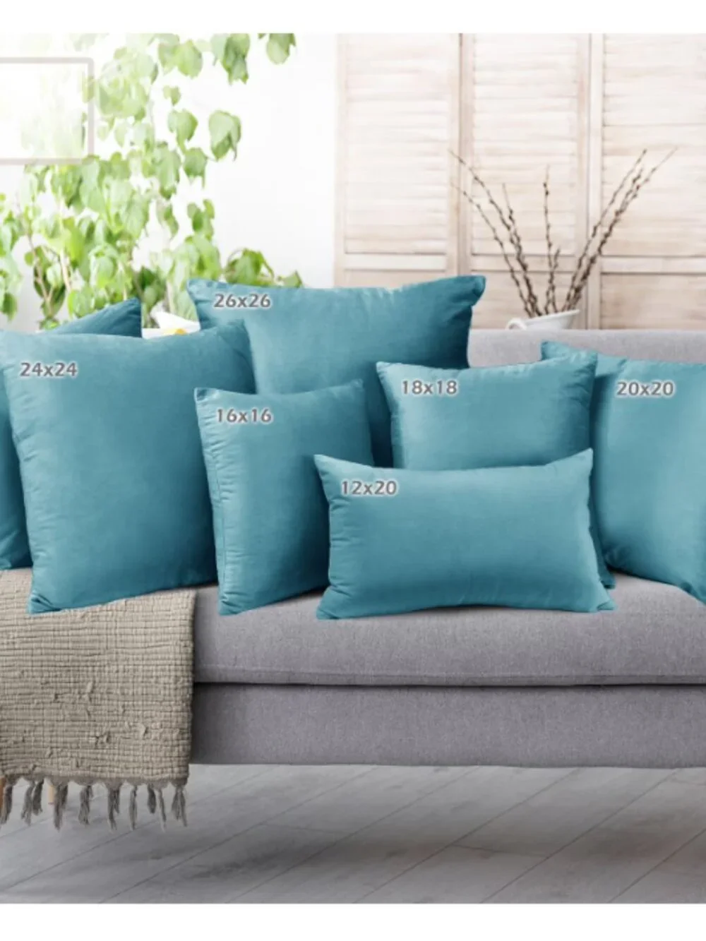 Nestl velvet luxury throw pillow covers Zipped 12X20 2pk Ocean Blue Rectangle